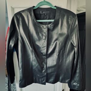 Anne Klein Women's Sleek Black Leather Jacket